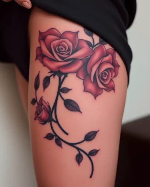 Roses on Thigh Tattoos Symbolism Explained