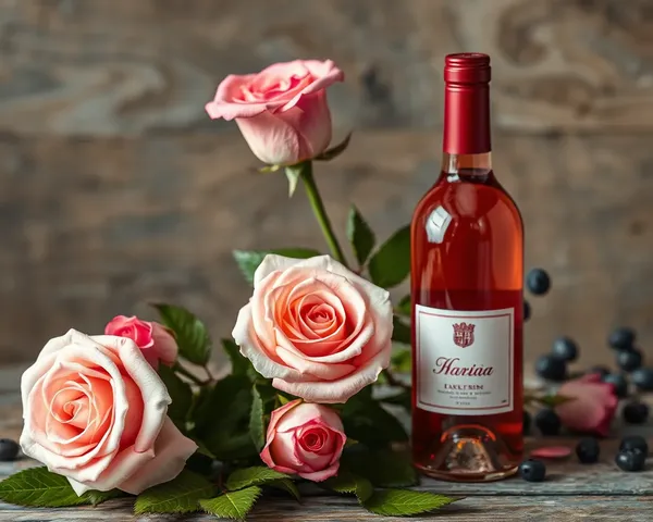 Roses on a Wine PNG Photo