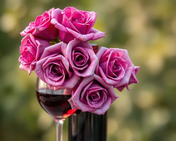 Roses on a Wine PNG Wallpaper