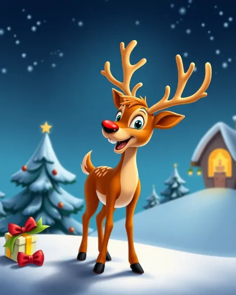 Rudolph Cartoon Images with Fun and Festive Illustrations