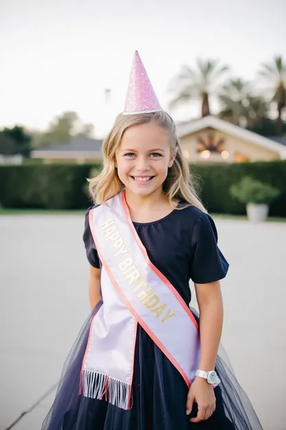 Sash Accentuates Birthday Girl's Happy Occasion