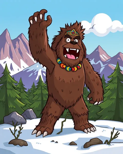 Sasquatch Cartoon Pictures with Funny Scenes