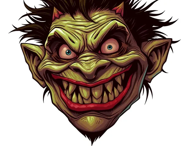 Scary Troll Face PNG Icon for Emotions