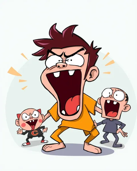 Screaming Cartoon Images Overwhelm the Mind