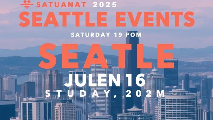 Seattle Events on Saturday July 6th 2025 Schedule