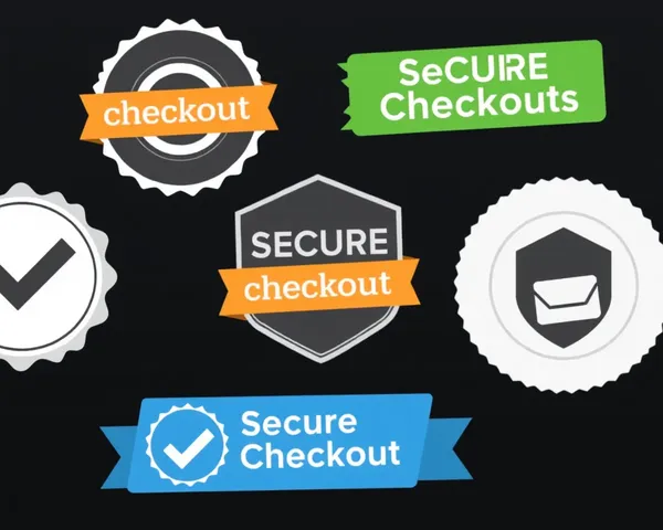 Secure Checkout Badges on Black Background PNG Files