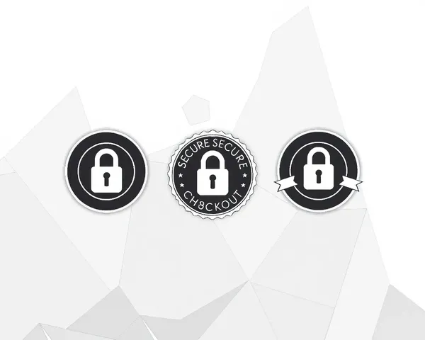 Secure Checkout Badges on Black Background PNG Images