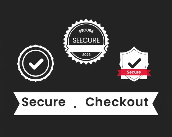 Secure Checkout Badges with Black Background PNG Pictures