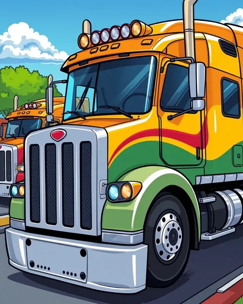 Semi Truck Cartoon Images for Kids Entertainment