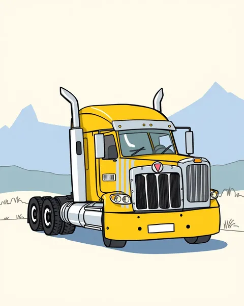 Semi Truck Cartoon Pictures: Cartoonish Vehicle Illustrations