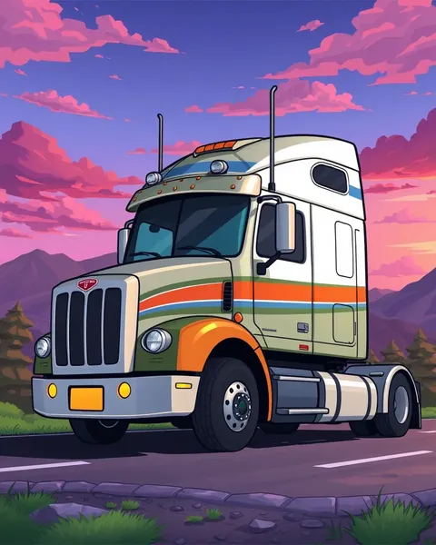 Semi Truck Cartoon Pictures: Colorful Illustrations Online