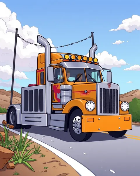 Semi Truck Cartoon Pictures: Funny Vehicle Drawings