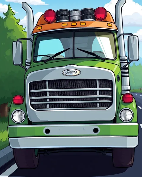 Semi Truck Cartoon Pictures: Playful Vehicle Sketches