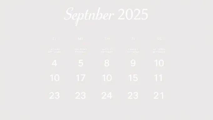 Sept 2025 Calendar Features Important Dates Ahead