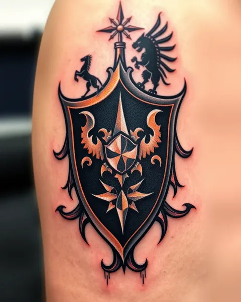 Shield Tattoo Design for Personal Protection