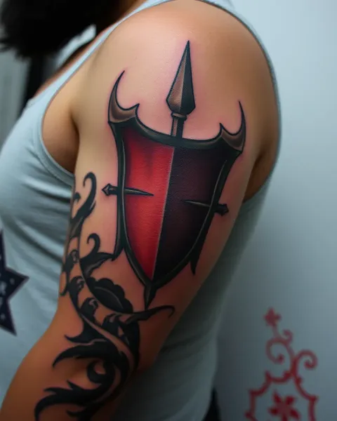 Shield Tattoo Designs with Unique Twist