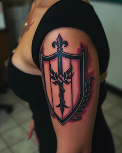 Shield Tattoo Ideas for Bicep and Back