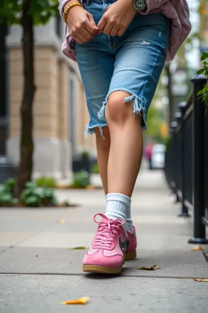 Sidewalk Conundrum: Girl's Shoe Stuck Situation