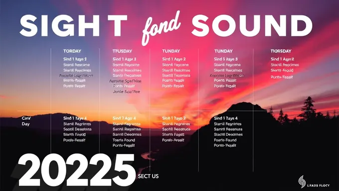 Sight and Sound 2025 Schedule Announced