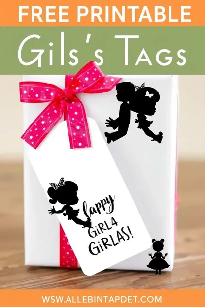 Silhouette Free Editable Girls Birthday Gift Tags Printable