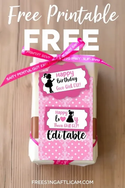 Silhouette Free Printable Editable Girls Birthday Gift SVG