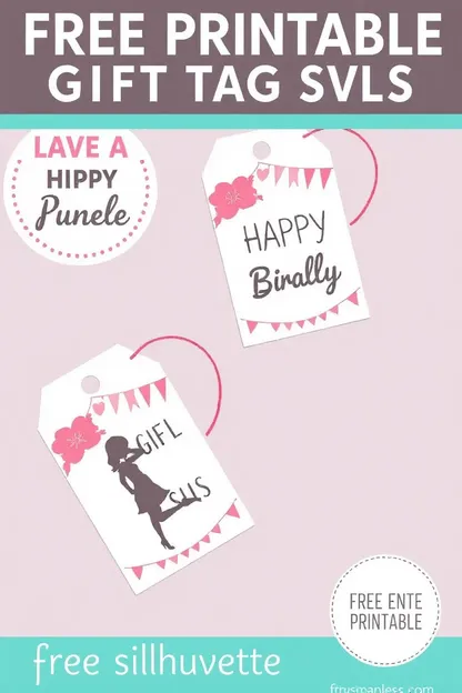 Silhouette Free Printable Editable Girls Birthday Gift Tags