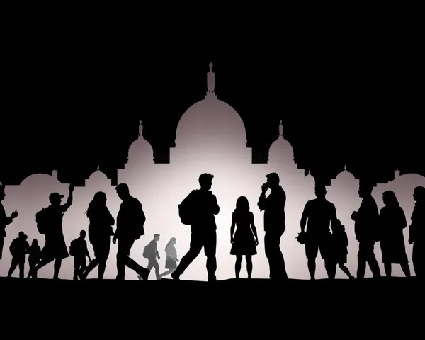 Silhouette PNG of People Group Found