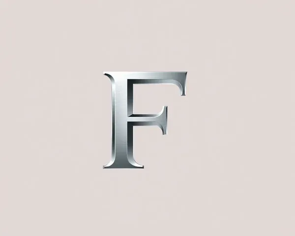 Silver Font Letter F Logo in PNG Format