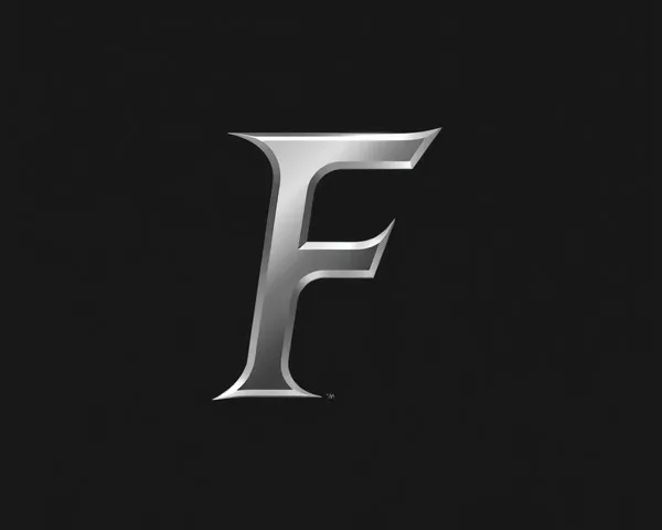 Silver Letter F Logo Font in PNG Style