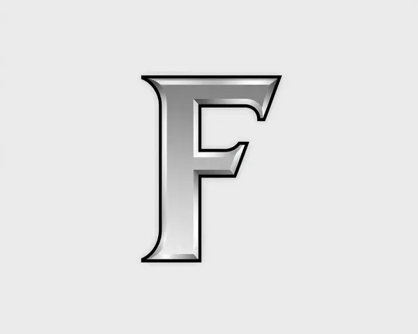 Silver Logo Font Letter F PNG File Found