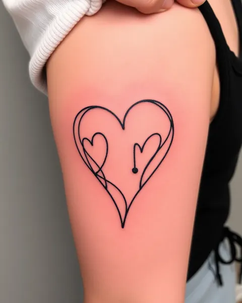 Simple Design of Outlined Heart Tattoo