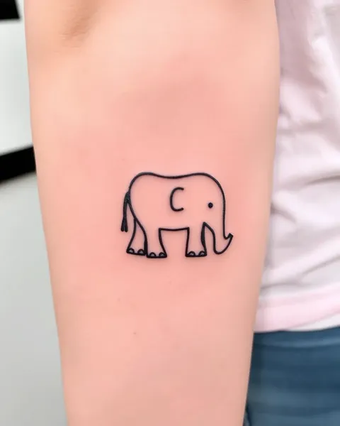 Simple Elephant Tattoo for Personal Symbolism and Meaning