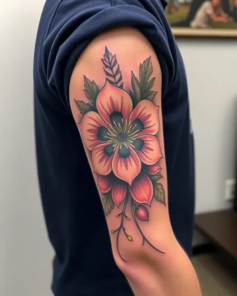 Simple Flower Tattoo Designs for Guys' Skin