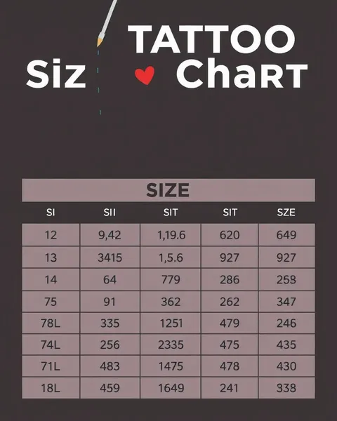 Size Chart for Tattoos: Tattoo Size Measurement Chart Provided