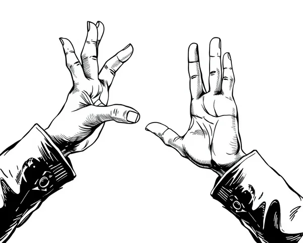 Sketch PNG File of Reaching Out Hands