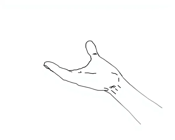 Sketch PNG of Hands Reaching Outward