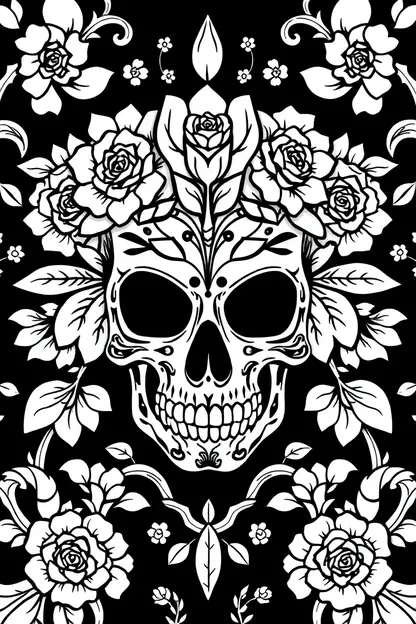 Skull Coloring Pages for Girls Free Printable