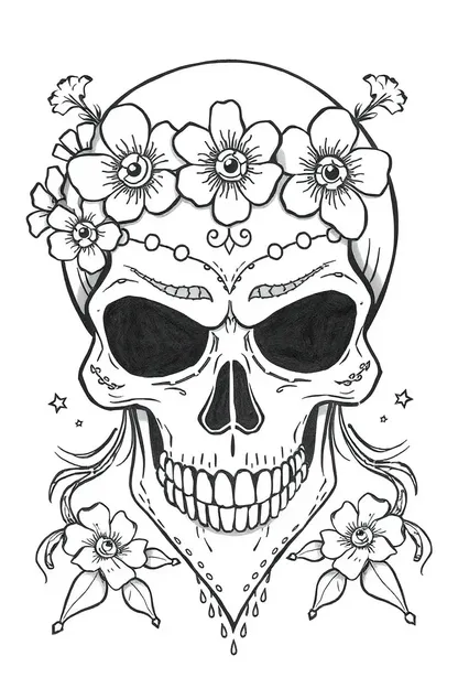 Skull Coloring Pages for Girls Online Printable