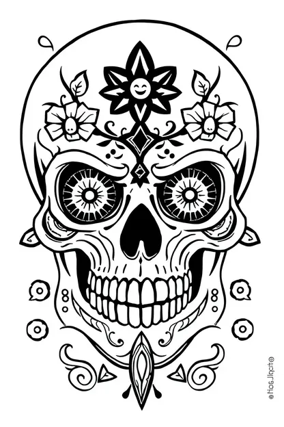 Skull Coloring Pages for Girls to Download