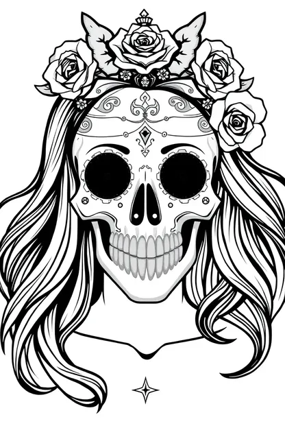 Skull Coloring Pages for Girls to Print