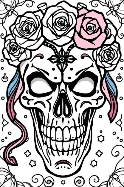 Skull Coloring Pages for Girls with Pictures