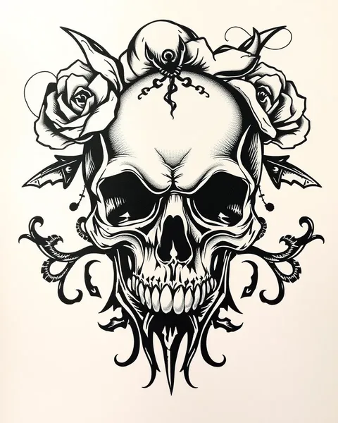 Skull Tattoo Stencils for Tattooing and Art