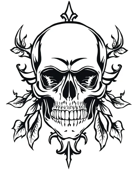 Skull Tattoo Stencils with a Touch of Whimsy