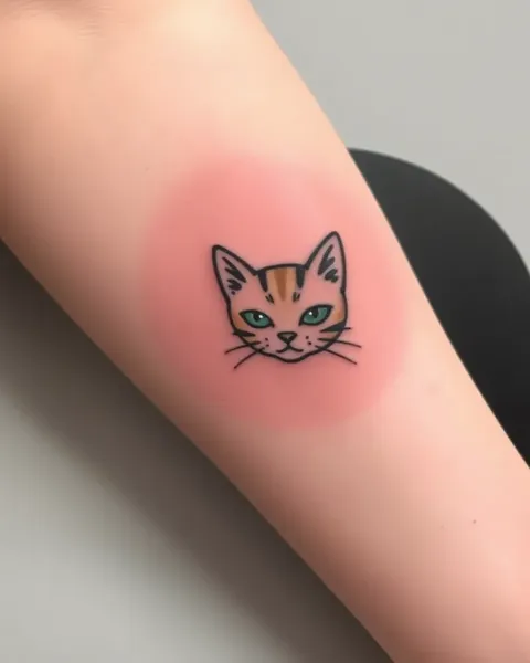 Small Cat Tattoo Symbolizing Independence and Freedom