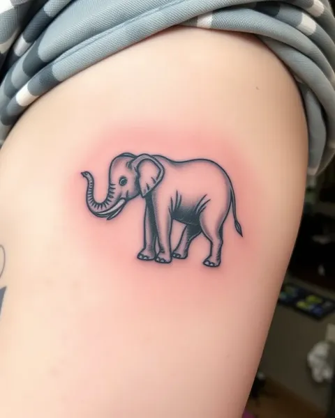 Small Elephant Tattoo on Wrist and Arm