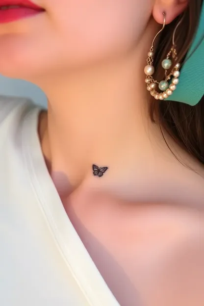 Small Tattoo for Girl's Neck Area