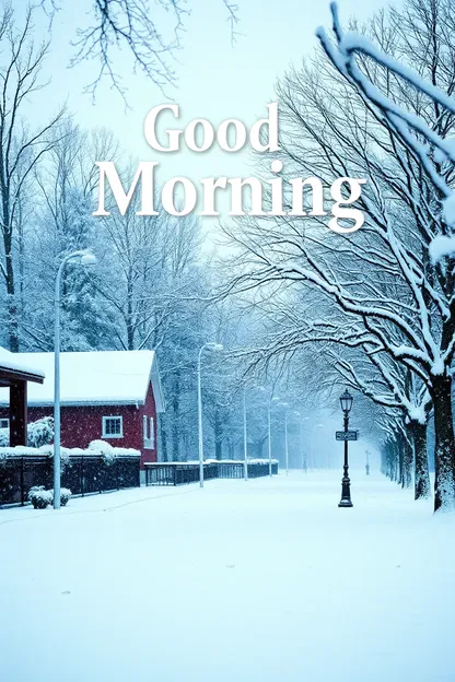 Snowy Good Morning Images: Beautiful Snowy Morning Image Collection