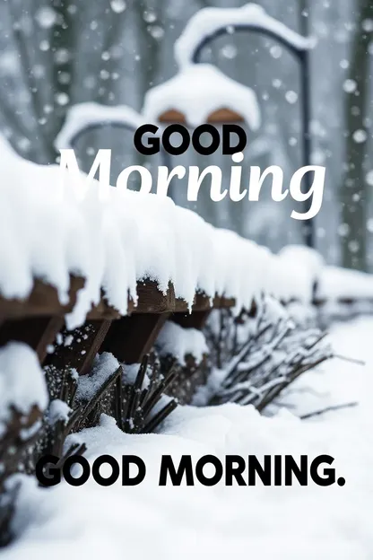 Snowy Good Morning Images: Beautiful Snowy Morning Scene Images