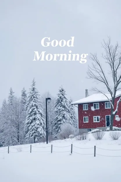 Snowy Good Morning Images: Morning Images with Snowy Tree Scenes