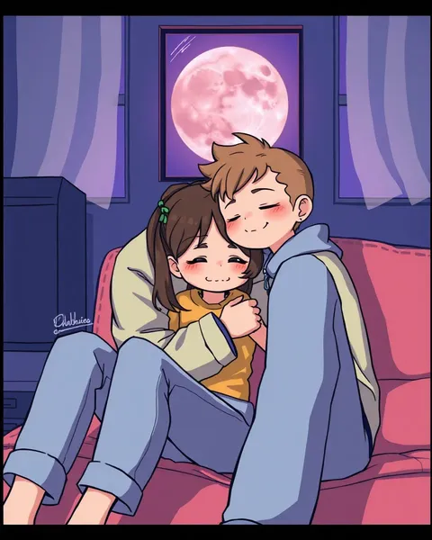 Soothing Cuddling Pictures in Cartoon Design